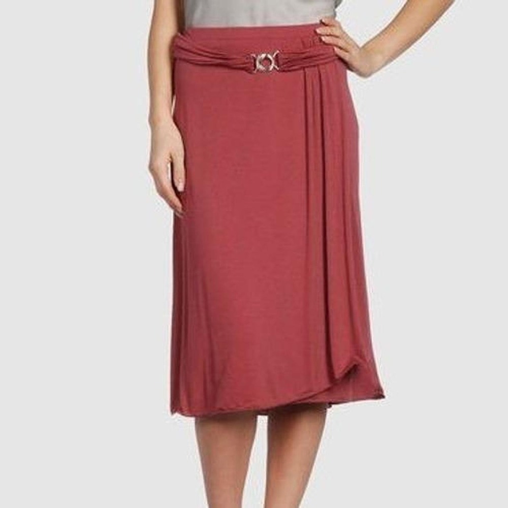 NWT Alaia France Plum Berry Draped Overlay Midi Skirt  IT 48 US 10